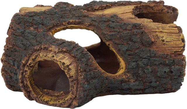 Relaxdays Aquariumdekoration Baumstamm aus Polyresin in Braun als ungiftige Versteckhöhle für Süßwasser und Salzwasser, H x B x T: 13,5 x 5,5 x 9 cm - Bild 1
