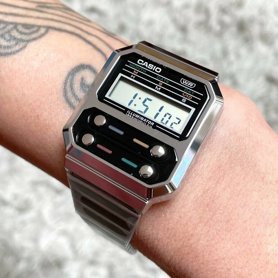 Casio Armbanduhr, Digitaluhr, Edelstahl, Schwarz, Herren - Bild 2
