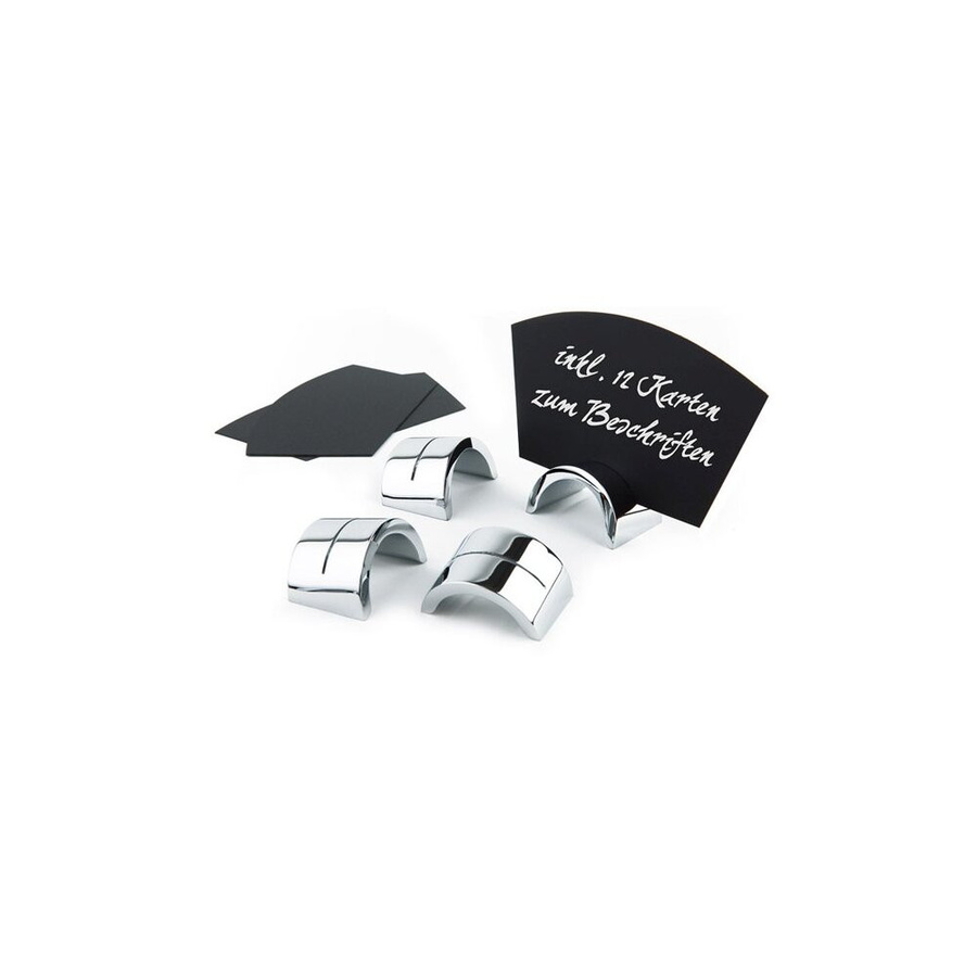 APS Kartenhalter Set 18-teilig in Schwarz und Silber, B/H/T: 10 x 6 x 0,5 cm - Bild 1