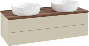 V&B Waschtischunterschrank Antao ohne Frontstruktur, Farbe: Silbergrau lackiert, B/T/H: 120 x 50 x 36 cm - Bild 1