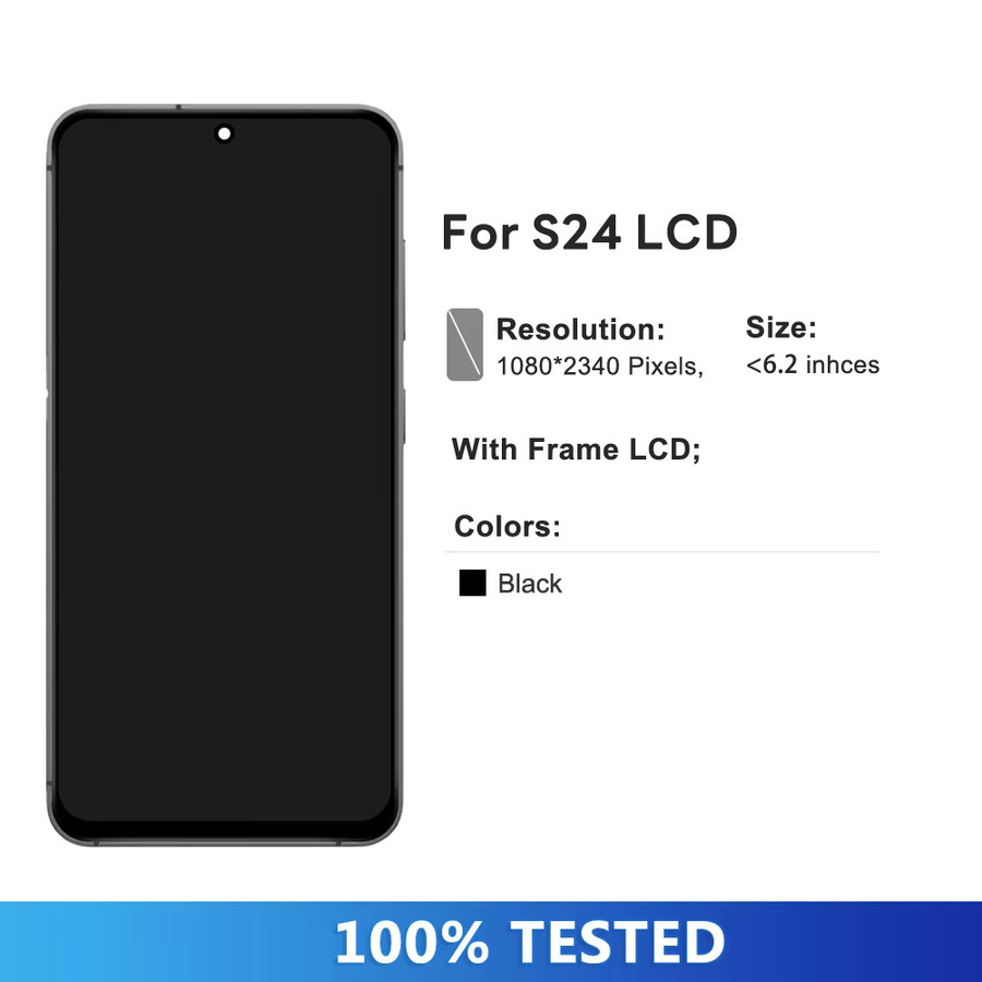 Samsung S24 SM-S9210 LCD Display Touch Screen mit Rahmen Digitizer Ersatzbildschirm in Schwarz - Bild 2