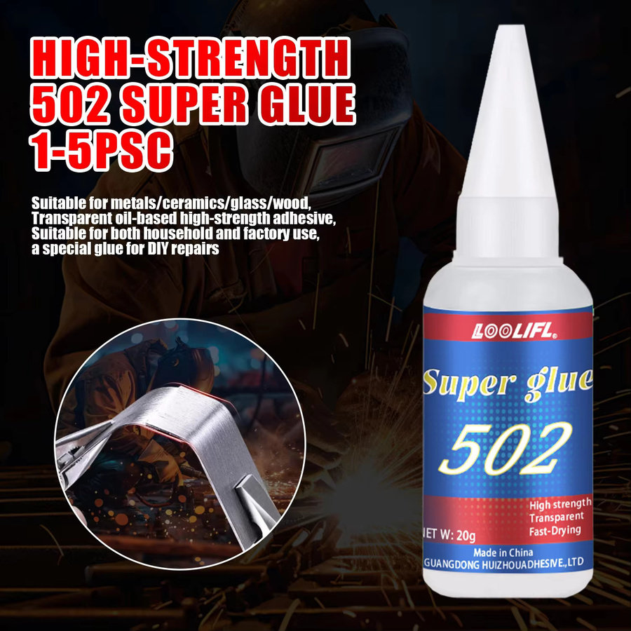 LOOLIFL 502 Superkleber Cyanacrylat Flüssigkleber transparent für Leder, Gummi, Holz und Metall - Bild 5