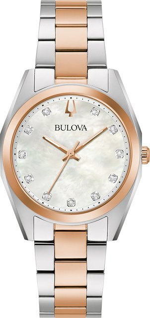 Bulova Damenuhr, Quarz, Edelstahl, Diamant, Perlmutt, 31 mm - Bild 1