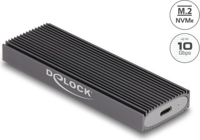 Delock M.2 Speichergehäuse für PCIe NVMe und SATA SSDs mit USB-C 3.1 Gen 2, Grau (42019) - Bild 1
