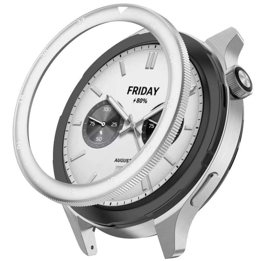 EOENKK Edelstahl-Metall-Lünettenring in Silber als kratzfester Displayschutz für deine Xiaomi Watch S4 S3 - Bild 4