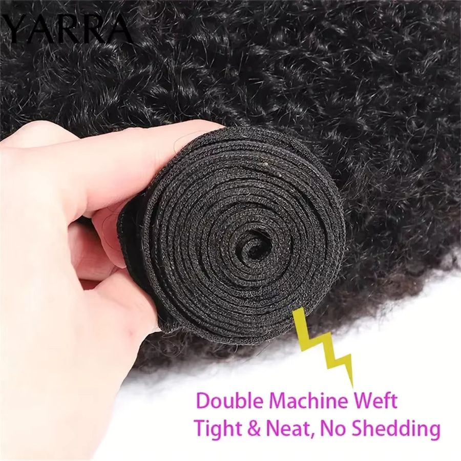 Dula A Hair Afro Kinky Lockige Haarbündel, Echthaar, Schwarz, Damen - Bild 4
