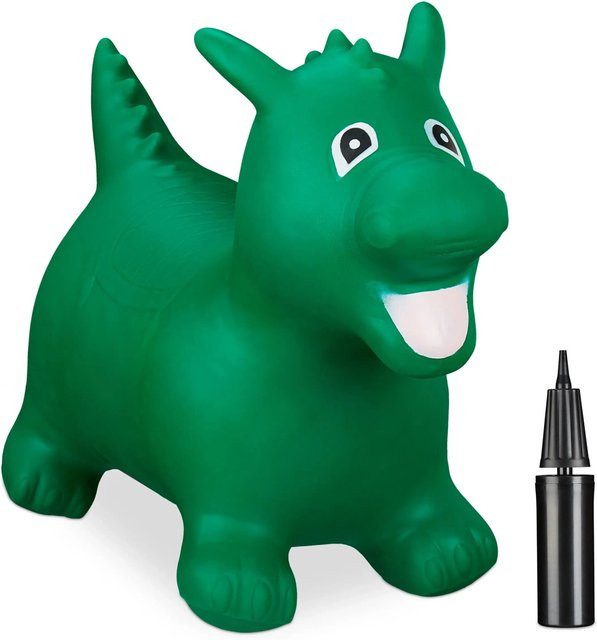 Relaxdays Hüpftier Drache Grün PVC BPA-frei - Bild 1