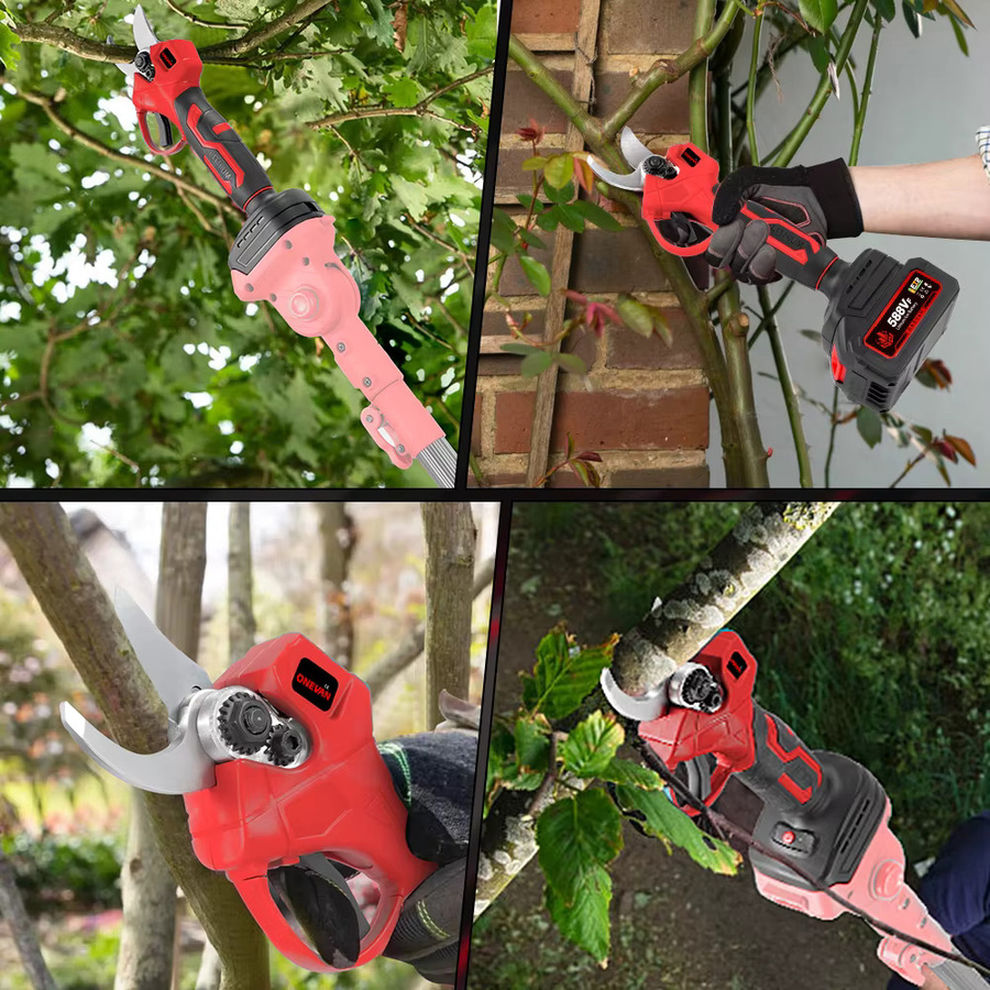 ONEVAN Bürstenlose elektrische Gartenschere 1000 W mit 30 mm Schneidkapazität in Blau für 18 V und 21 V Akkus - Bild 4