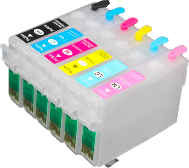 Epson Nachfüllbare Tintenpatronen T0791 T0792 T0793 T0794 T0795 T0796 für Drucker Modelle PX700W PX800FW P50 PX830FWD 1430 Multicolor - Bild 1