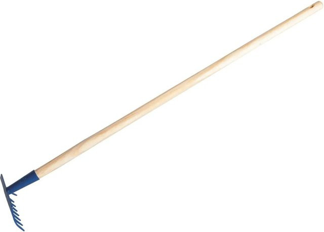 LUX-TOOLS Gartenrechen klein mit 8 Zinken aus Stahl und Holz, Höhe: 85 cm - Bild 1