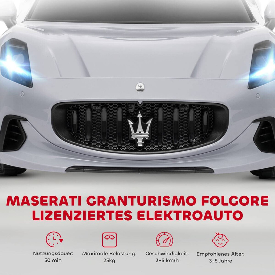 AIYAPLAY Maserati Gran Turismo Folgore Kinder-Elektroauto Grau ab 3 Jahre - Bild 4