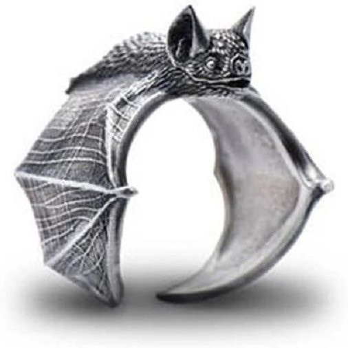 LENNIK Ring Fledermaus, Silber, Herren, Punk - Bild 1