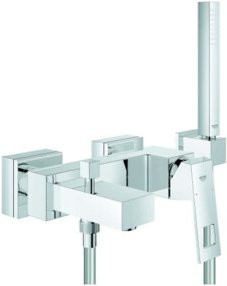 Grohe Eurocube Wannen-Einhebelmischer in Chrom mit Brausegarnitur zur Wandmontage - Bild 1