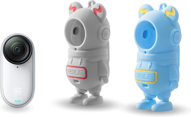 Stoßfeste Cartoon-Silikonhülle für Insta360 GO 3S mit Anti-Verlust-Handschlaufe - Bild 1