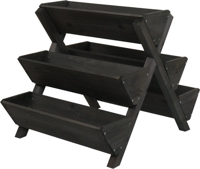 MCW Pflanztreppe O15 Blumenregal aus Holz mit 5 Kästen in Anthrazit, B/T/H: 56 x 56 x 70 cm - Bild 2
