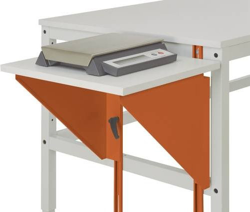 Manuflex Höhenverstellbarer Tischansatz für Arbeitstische und Werkbänke, Farbe: Rotorange (RAL 2001), B: 100 cm, T: 50 cm - Bild 1
