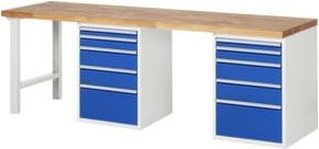 Rau Werkbank 7511A8 in Braun mit 10 Schubladen, B: 250 cm, T: 70 cm, H: 89 cm - Bild 1