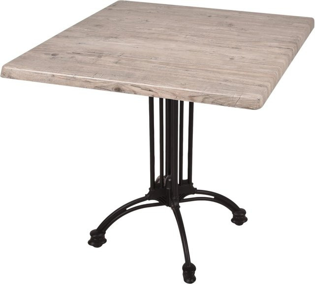 DELUKE Bistrotisch JELENA quadratisch Hellbraun Holz Cafétisch und Gartentisch B/T/H: 80 x 80 x 61 cm - Bild 1