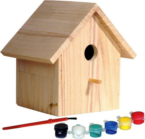 dobar Nistkasten Bausatz zum selber Bauen aus Holz mit Spitzdach in Beige, B/H/T: 17,5 x 20,5 x 15,5 cm - Bild 2