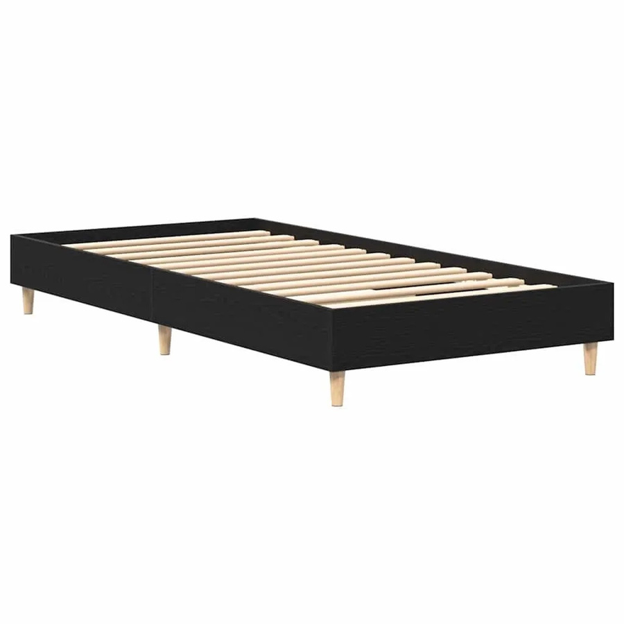 vidaXL Bettgestell in Schwarz und Eichen-Optik aus Holzwerkstoff B/T/H: 100 x 200 cm - Bild 2
