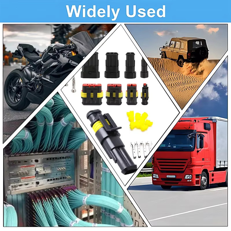 Wasserdichter elektrischer Kfz-Stecker Super Seal IP68 mit 1 bis 4 Pin für LKW, Auto und Motorrad in Schwarz - Bild 5