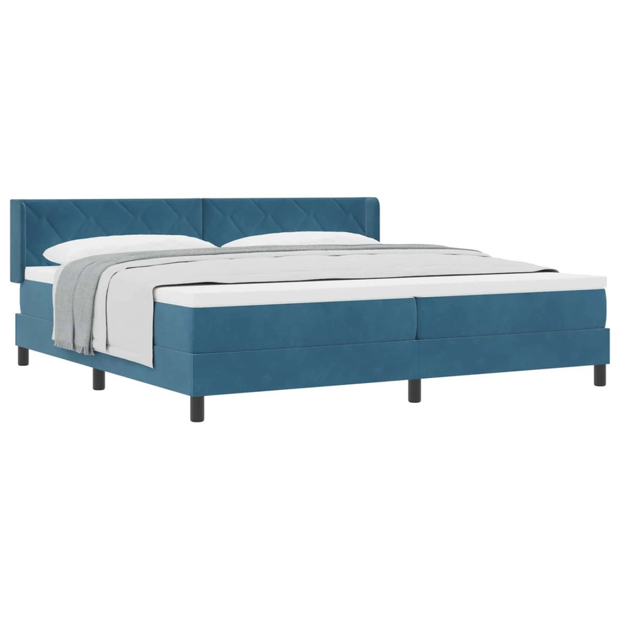 vidaXL Boxspringbett mit Matratze Dunkelblau B/T: 200 x 200 cm - Bild 2