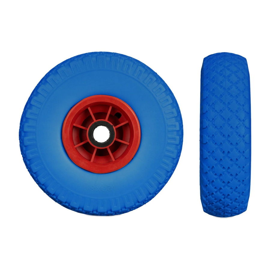 Relaxdays Sackkarrenrad 2er Set mit Kunststofffelge in Blau und Rot, pannensicher, Durchmesser: 26 cm, Breite: 8,5 cm - Bild 2