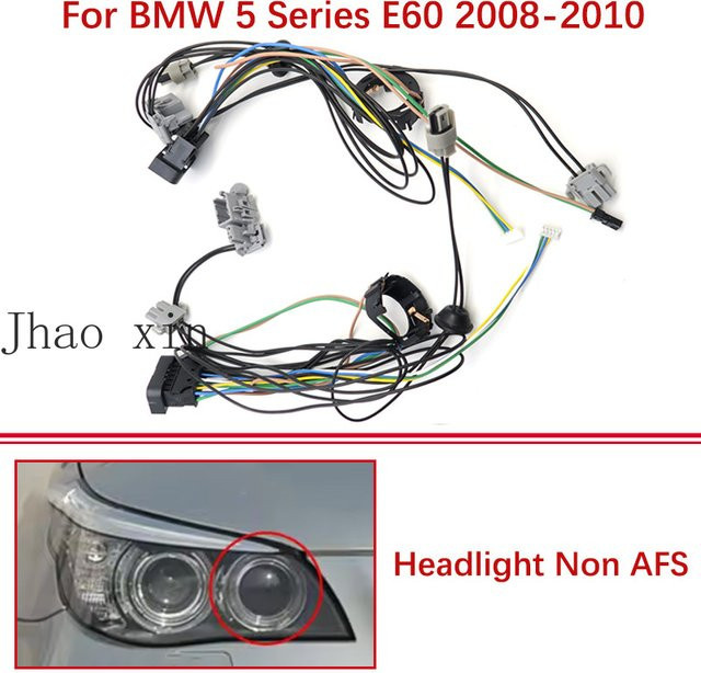 JHao Xin Scheinwerfer-Kabelbaum für BMW 5er E60 (2008-2010) ohne AFS mit internem Stecker für Frontscheinwerfer - Bild 1