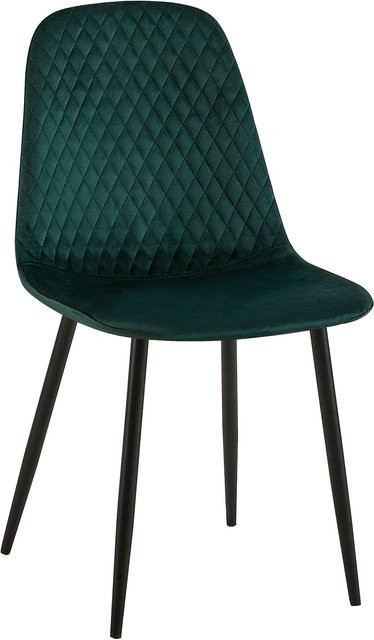 CLP Esszimmerstuhl Giverny gepolstert in Samt und Stoff mit Ziernähten, moderner Sessel in Schwarz mit Metallgestell, belastbar bis 150 kg - Bild 1