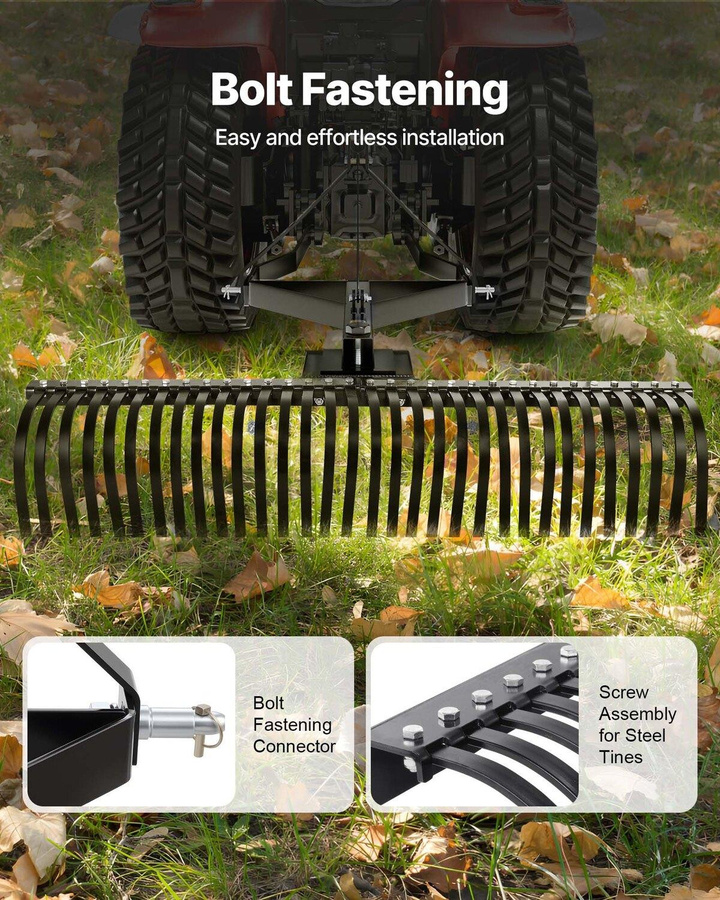 MB Buying Solutions Schlepp-Vertikutierer mit 32 Stahlzinken für Traktor, Breite: 152,5 cm - Bild 2