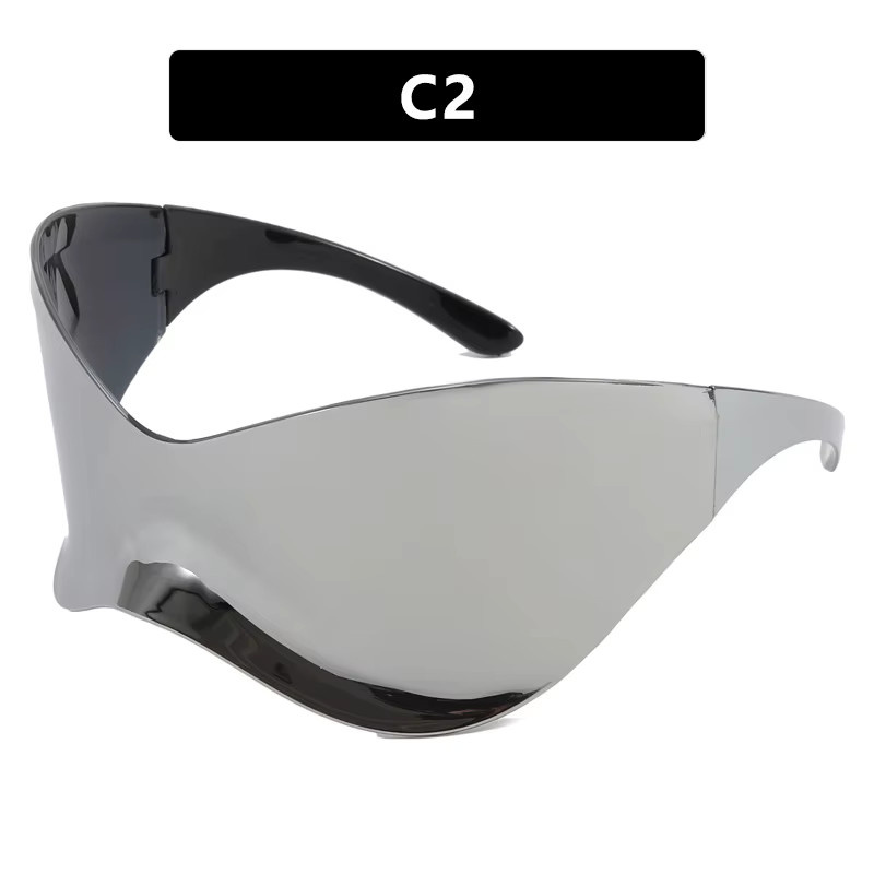 Glazzy Wrap-Around Sonnenbrille, randlos, silver, Unisex, Kunststoff - Bild 2