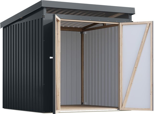 KARIBU Gerätehaus Mantis in Anthrazit, B/T/H: 207 x 209 x 213 cm - Bild 1