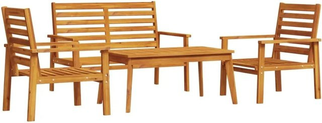 vidaXL 4-tlg Garten-Lounge-Set aus Massivholz Akazie in Braun - Bild 1