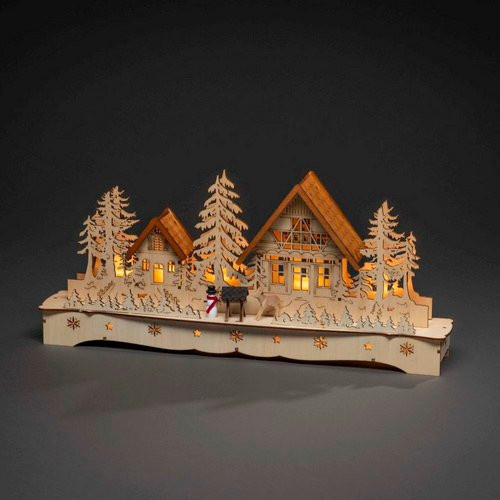 Konstsmide LED Holzsilhouette Weihnachtsdekoration in Beige und Braun, B/H/T: 8 x 19 x 43 cm - Bild 1