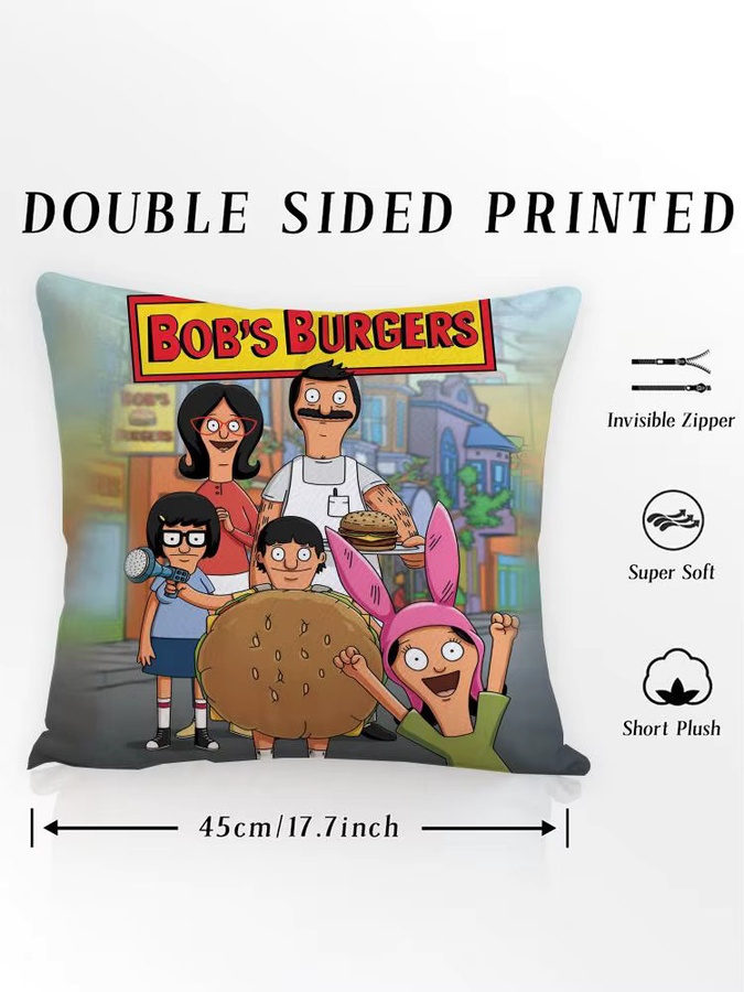 Bobs Burgers Kissenbezug mit buntem Muster für dein Wohnzimmer und Schlafzimmer, Multicolor - Bild 5