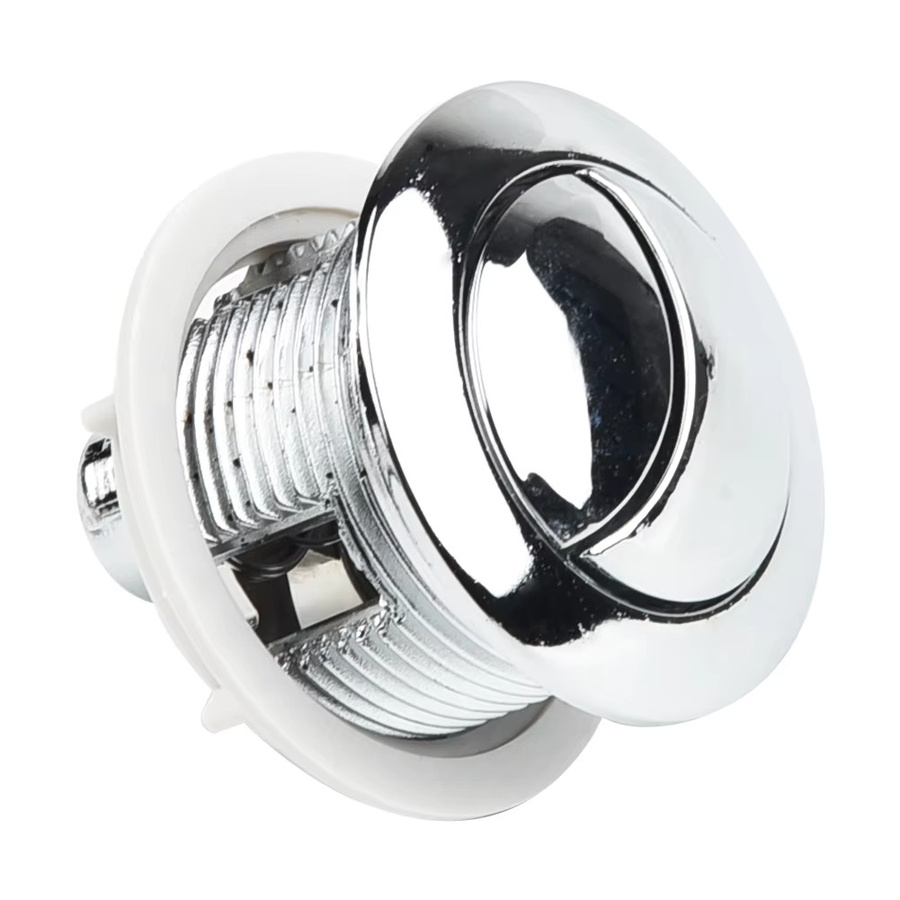 VIBRATITE Dual-Druckknopf WC-Wassertank Spülknopf in Chrom mit doppelter Halbmondform und 2 Stangen, 48/58 mm - Bild 3