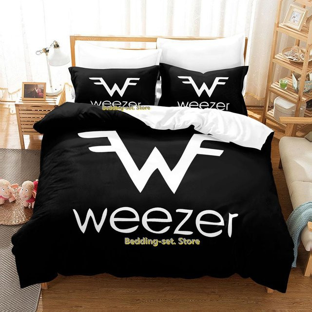 Hip Hop Weezer Band Bettwäsche Set mit Cartoon Anime Design, dreiteiliges 3D Kawaii Schlafzimmer Set für Erwachsene und Kinder, Single Bettwäsche B: 135 cm, L: 200 cm - Bild 1