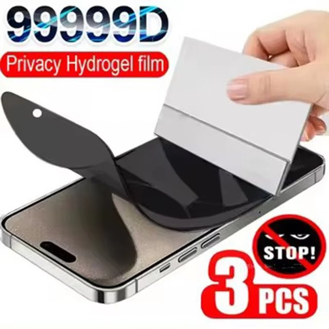 Privatsphäre Hydrogel Displayschutzfolie für Apple iPhone 17 Pro Max 16 15 14 13 12 11 Air XS XR Max Anti-Spy Schutzfolie transparent - Bild 1