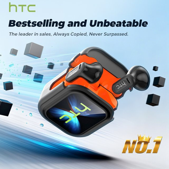 HTC NE20 True Wireless Bluetooth 6.0 Kopfhörer mit LCD-Display und HiFi Bass Sound in Schwarz oder Weiß - Bild 1