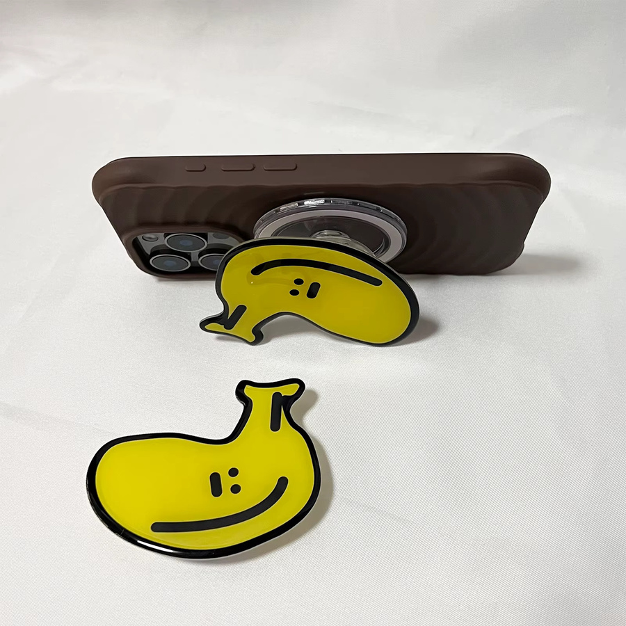 Niedlicher Cartoon Bananen Griptok Handyhalter für iPhone, Gelb - Bild 3