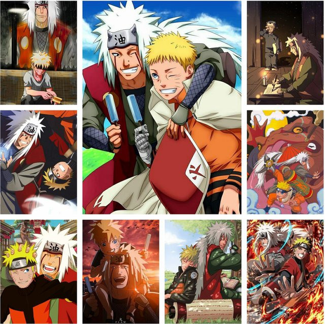 Kayou 5D-Diamantgemälde Naruto und Jiraiya mit runden Strasssteinen als Mosaik-Stickerei für deine Heimdekoration - Bild 1
