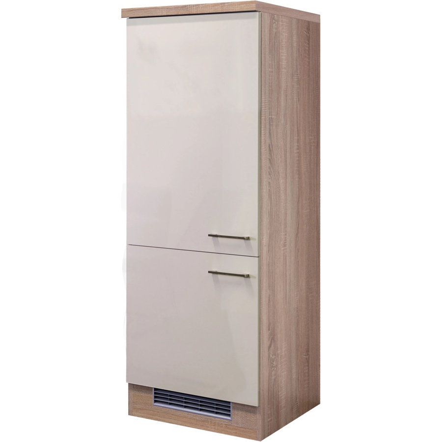 Flex-Well Exclusiv Kühlschrank-Umbau Orlando mit PKM Kühlschrank KS 120.4A+ EB in Beige und Braun, Einbaugerät mit Standard-Frischezone, B/T/H: 60 x 60 x 162 cm - Bild 2
