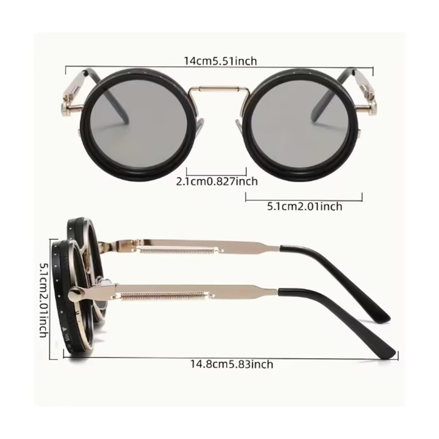 Hindfield Runde Modebrille, Vollrand, Metall - Bild 2