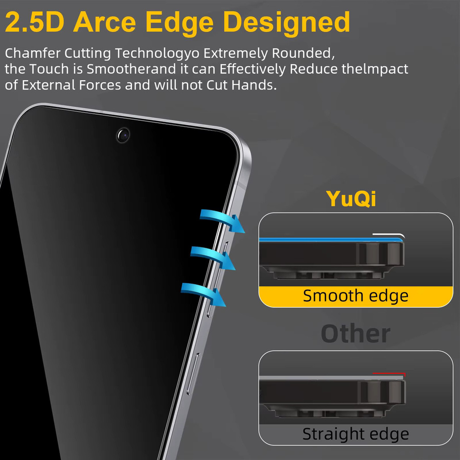 Samsung Galaxy S25 FE Privacy Displayschutz aus gehärtetem 9H Glas in Transparent - Bild 3