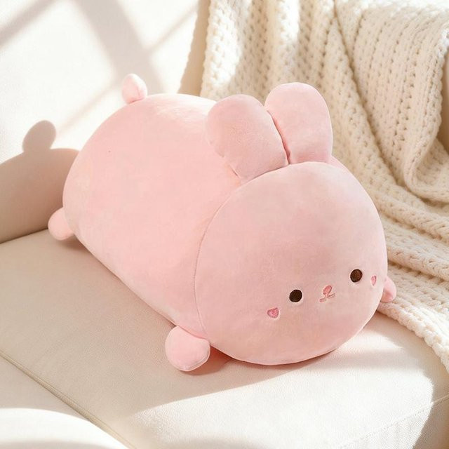 Yiran Health & Beauty Plüschtier Katze, Plüschkissen, 48cm, Rosa / Pink - Bild 1