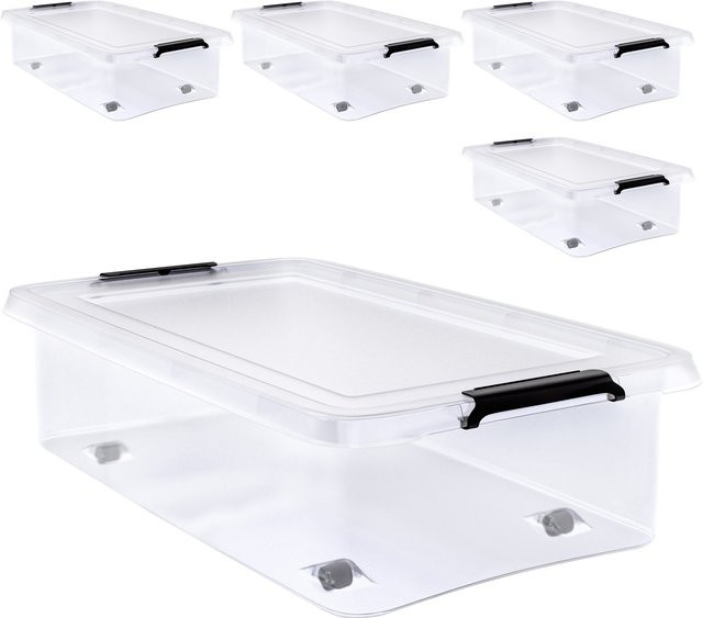Deuba 4er-Set Aufbewahrungsboxen transparent B/T/H: 60 x 40 x 17 cm - Bild 1