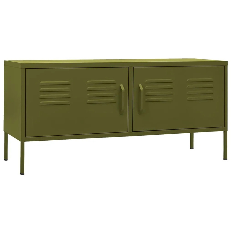 vidaXL TV-Schrank aus Metall in Olivgrün, modern und matt, B/T/H: 105 x 35 x 50 cm - Bild 2