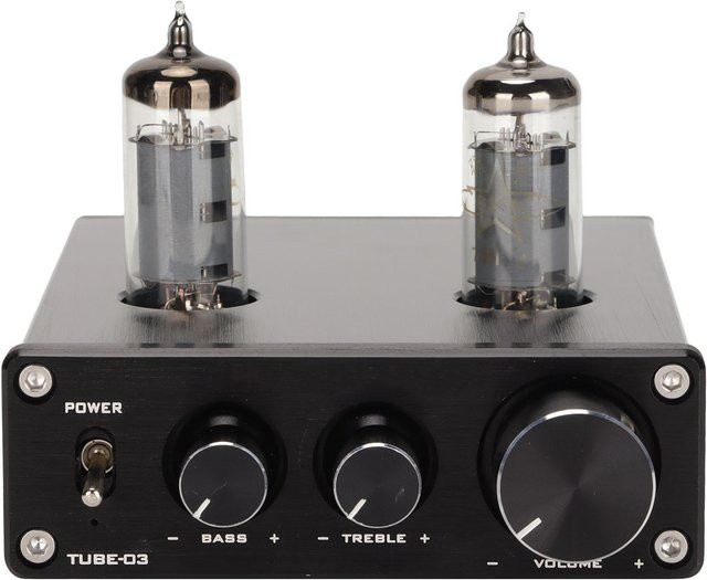 Andoer Vakuumröhren-Vorverstärker Stereo Amplifier in Schwarz für Handy, Computer und TV - Bild 1