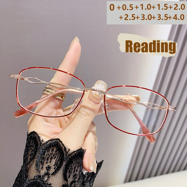 VABBON Lesebrille, Metall, Vollrand, rechteckig, rot - Bild 1