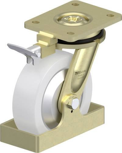 Blickle Schwerlast-Lenkrolle LS-SPO 160G-FA-RI4-FS in Weiß und Multicolour mit 160 mm Rad-Durchmesser und 850 kg Tragfähigkeit - Bild 1